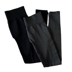 Eye Candy Footless Tights Set of‎ 2 Black Gray Size S/M Juniors